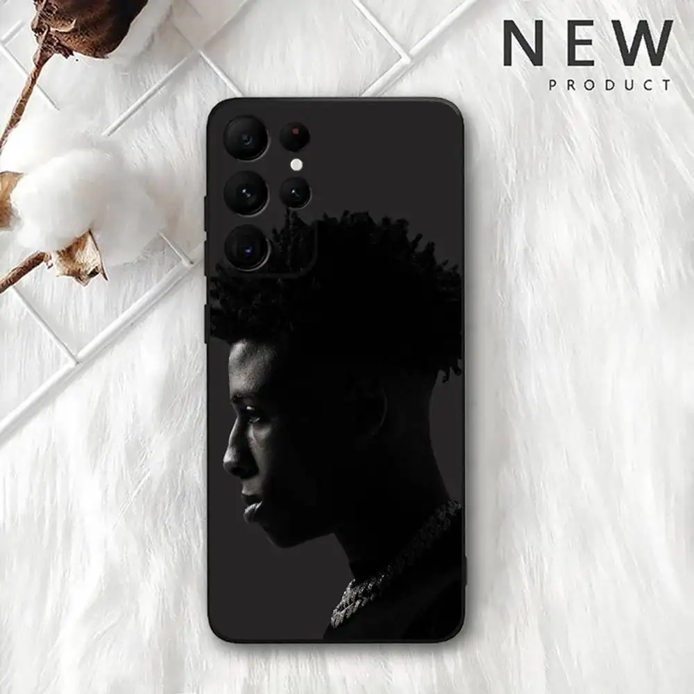 حافظة Y-Young Boy Never Broke Again لهاتف Samsung S 25,24,23,22,30,21,10,9,Ultra,Plus,Lite,FE,4,5G حافظة ناعمة سوداء