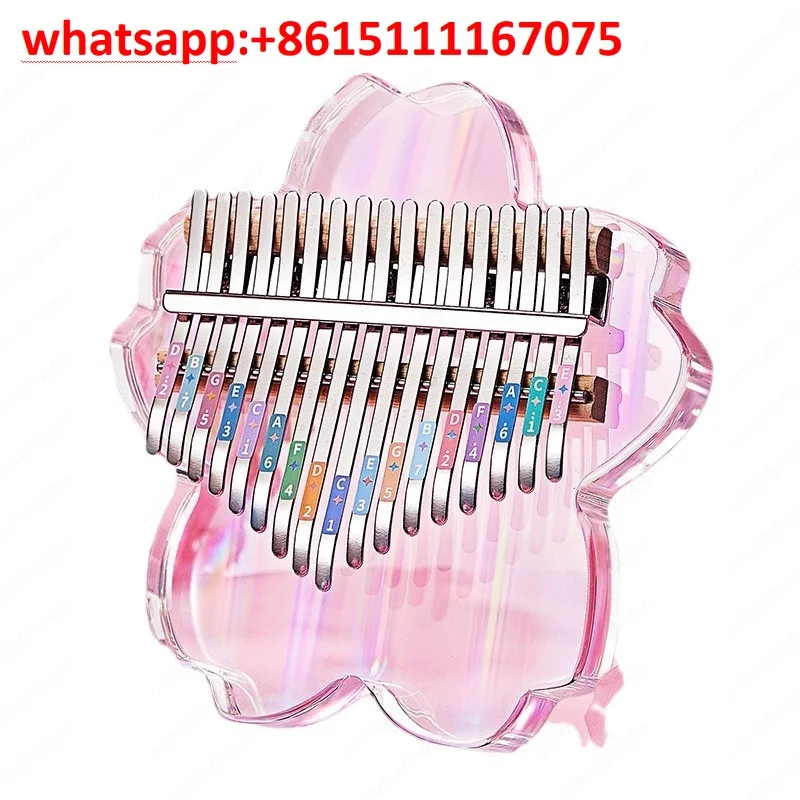 Transparent Crystal Acrylic Kalimba 17 Tones, Portable Mini Finger Piano Creative Small Musical Instrument