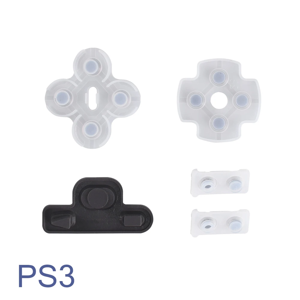 Silicone pad para ps2/3 handle, botão adesivo condutor, almofada de borracha macia, acessórios de manutenção, 10pcs