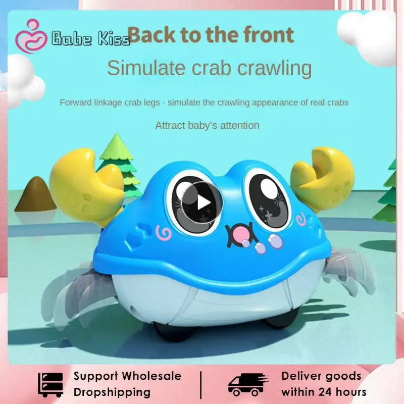 Cute Sensing Crawling Crab Baby Toys Interactive Walking Dancing Automatically Avoid Obstacles Toys for Kids Toddler Gifts