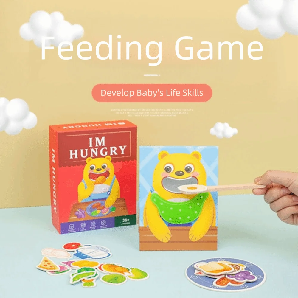 

Food Feeding Simulation Feeding Game Simulation Early Education Bear Pretend Food Set Role Play Paper Parent-Child Feeding