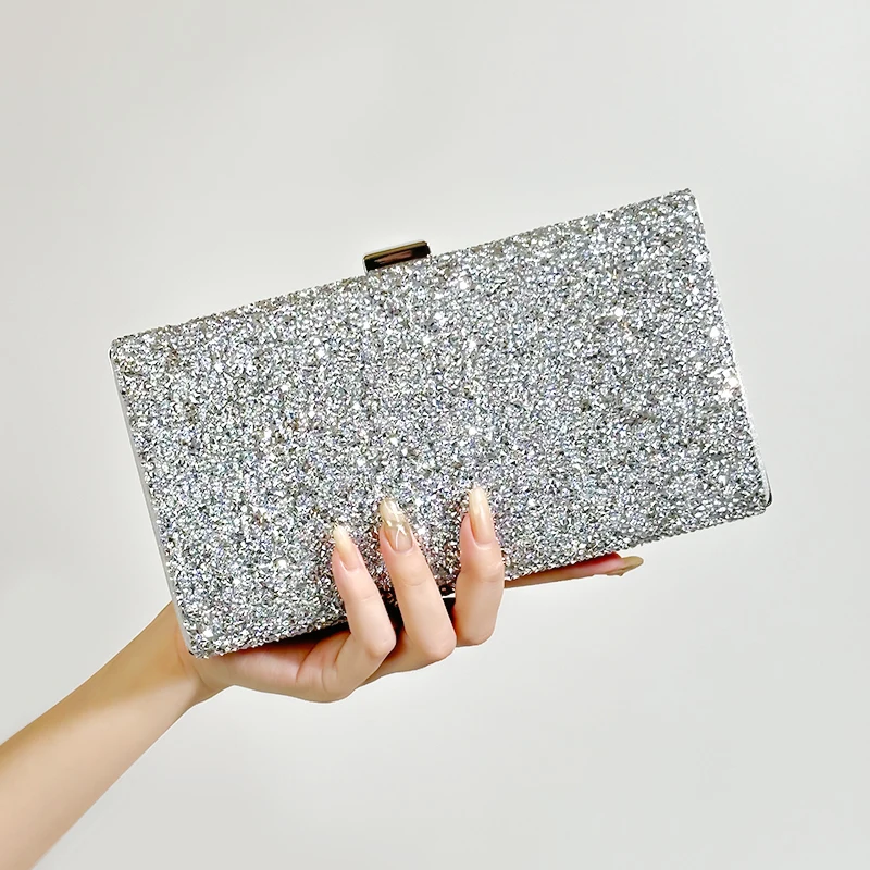 

Новая модная женская вечерняя сумка-клатч 2025 года с бриллиантами и стразами, сумка через плечо для свадьбы и вечеринок