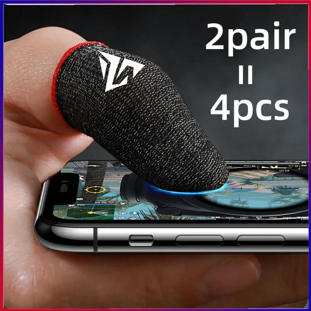 2pair Finger Gloves For Gaming Sweat Proof Non-Scratch Fingertips Sensitive Touch Screen Gaming Fingertips Sleeves