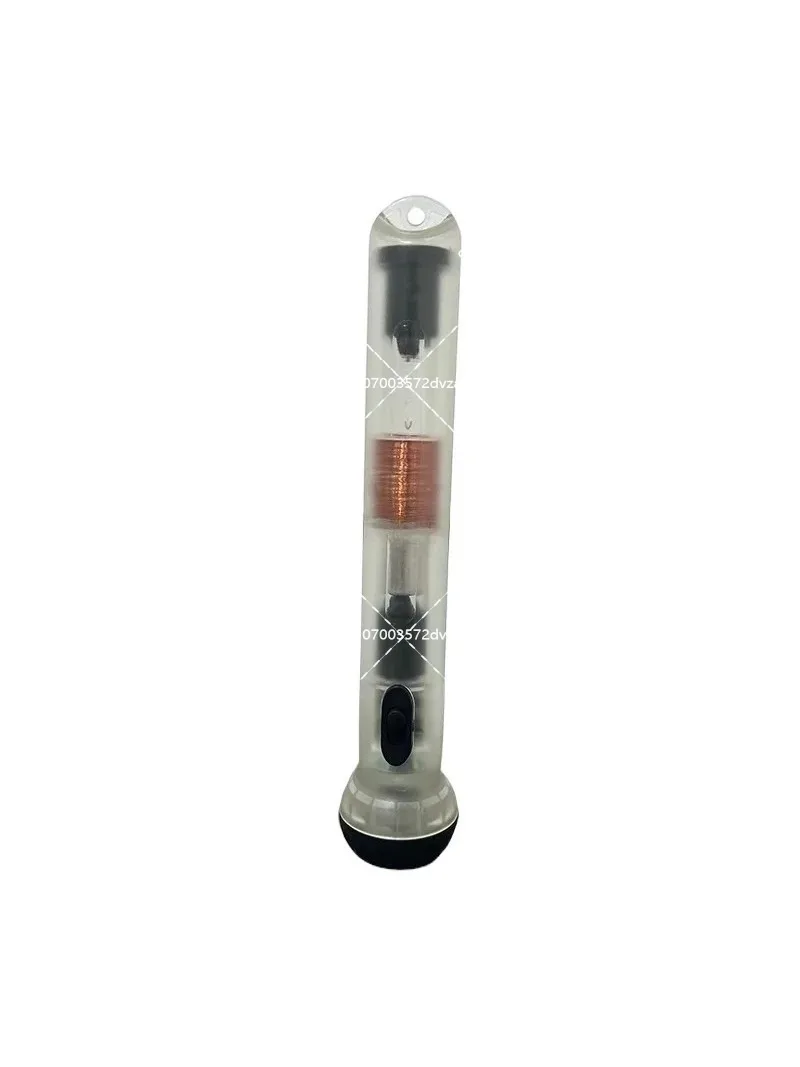 Swing power generation! Black technology hand-cranked shaking charging flare flashlight transparent emergency fluorescent