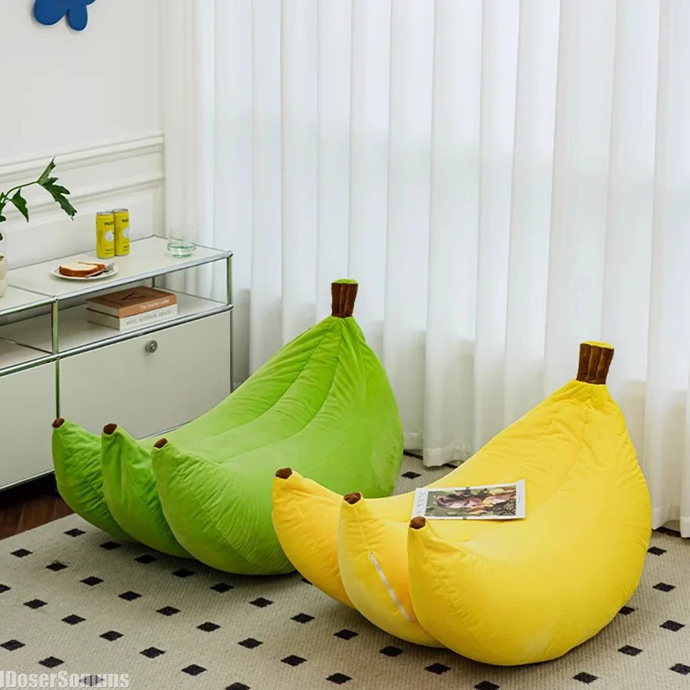 Fruta creativa para sala de estar, sofá perezoso, Tatami para el hogar y el dormitorio, silla individual de plátano suave, decoraciones divertidas