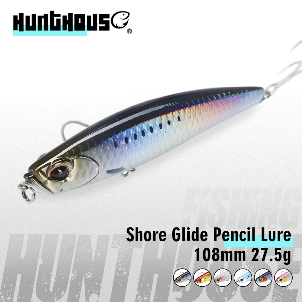 

Hunthouse Shore Glide Sinking Pencil Fishing Lure 108mm 27.5g Stickbait WTD Hard Bait Fish Tackle For Bass Snakehead LW549