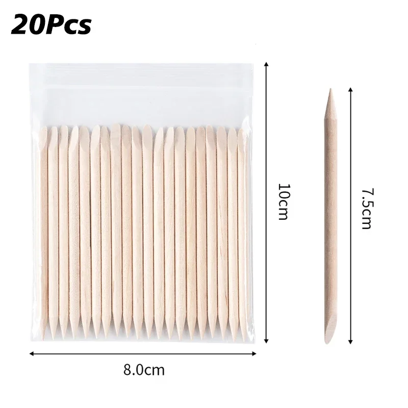 Nail Cuticle Pusher Orange Wood Sticks Nails Manicures Remover Tools DIY Design Nail Gel Polish Drawing Stick for Nail Art