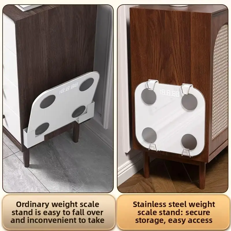 New Wall Mounted Weight Scale Storage Rack Universal Bracket Traceless Paste Space Saving Design Suitable For Home And Bathrooms