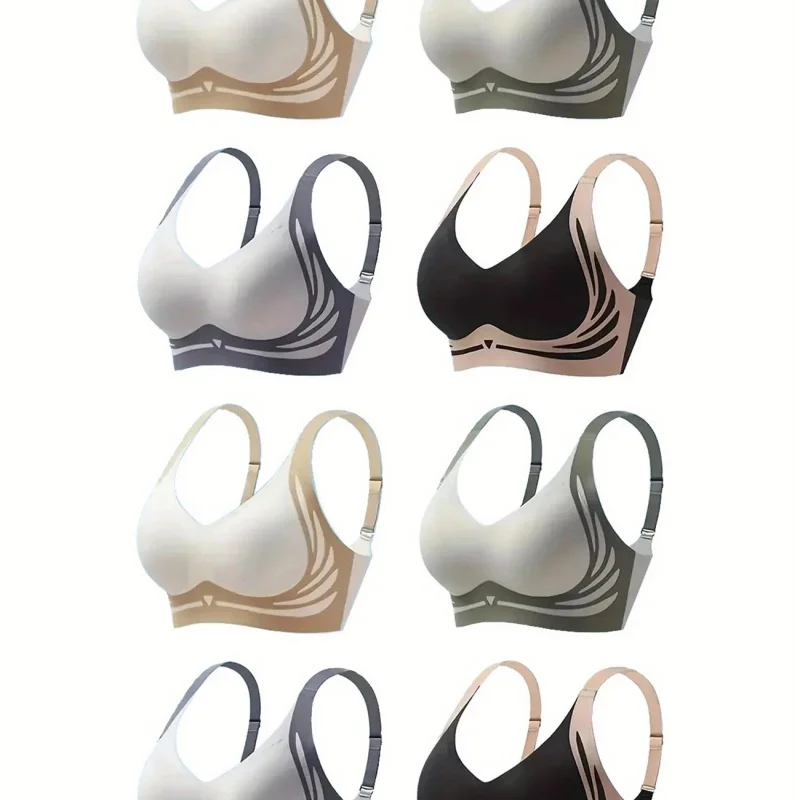 Bralettes esportivas push-up sexy femininas com 8 pacotes com copos acolchoados removíveis macios e respiráveis, absorventes de suor,