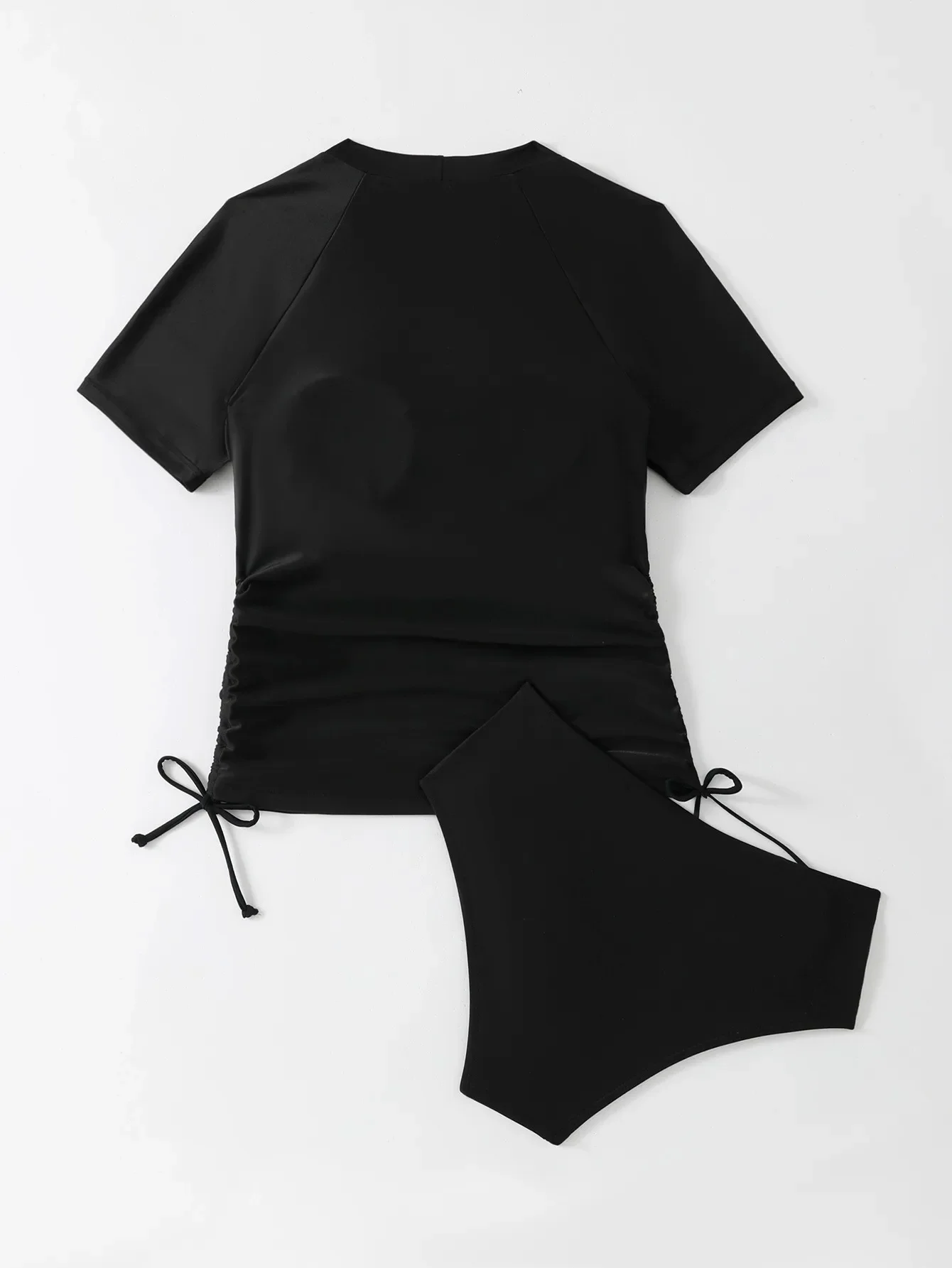 2025 Set Tankini con stampa tropicale Costumi da bagno da donna con coulisse Costume da bagno sexy a maniche corte Biquini Costume da bagno a vita alta Beachwear