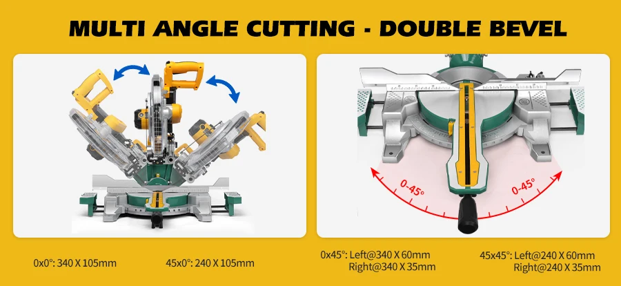 305mm Sliding Miter Saw Double Bevel +Miter Saw Stand Woodworking Bench Top  With Laser for Woodworking Retail Sell