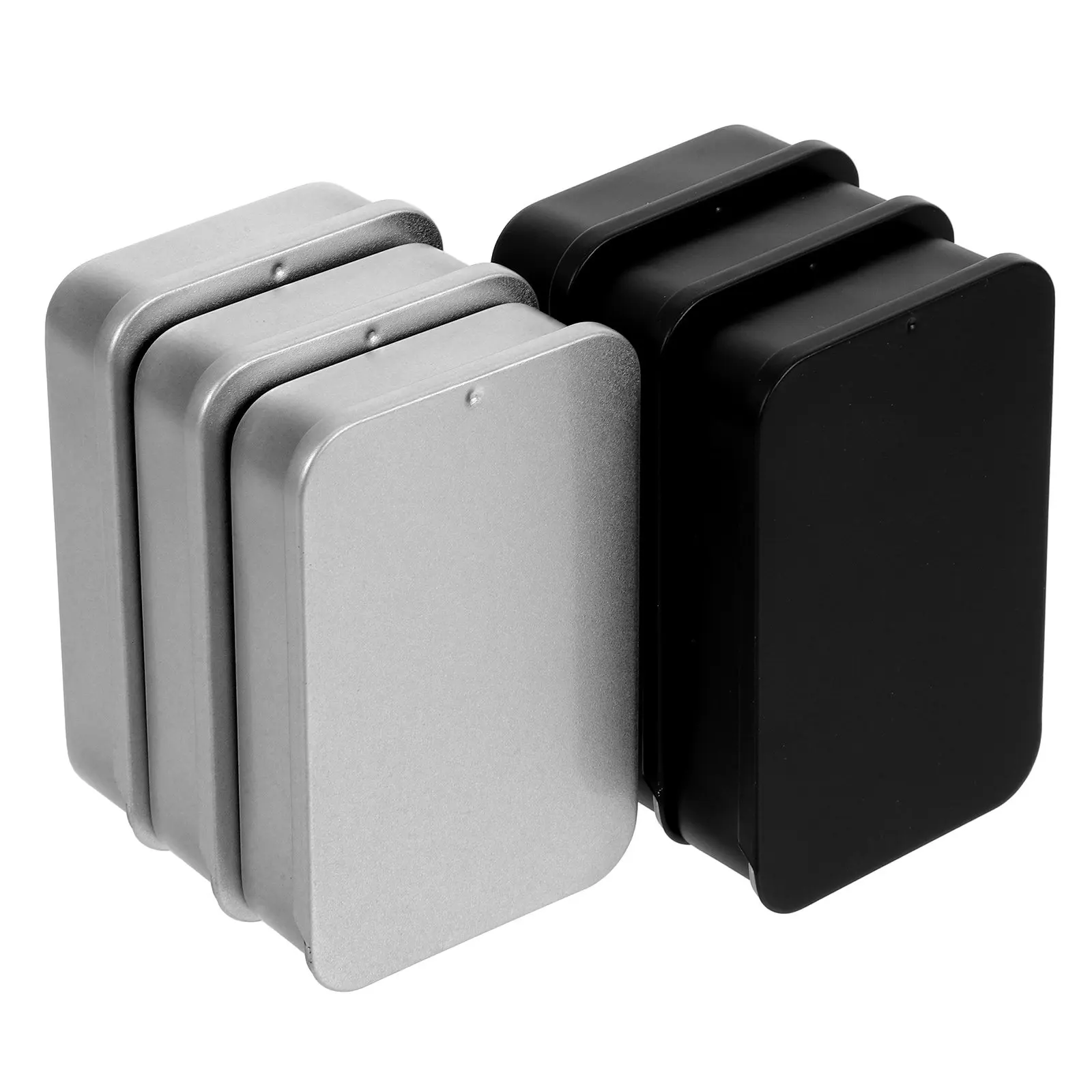6Pcs Metal Id Card Holder Push Pull Style Credit Business Card Organizer Storage Box Compact Metal Storage Box
