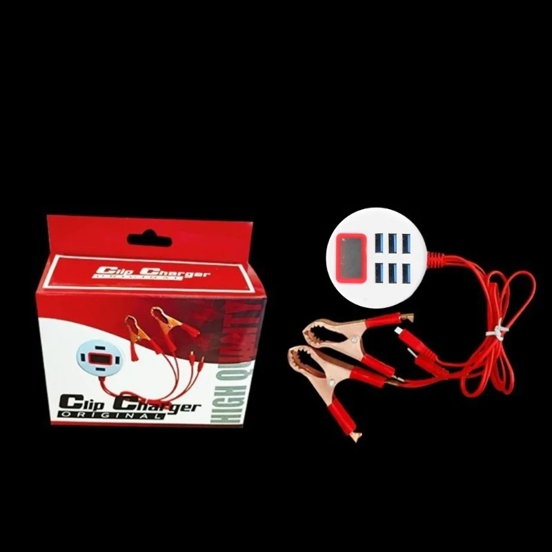 Trạm Sạc Xe Hơi USB Có Kẹp Pin 4 Bộ Sạc Giao Diện USB Cho Điện Thoại PC Dropship