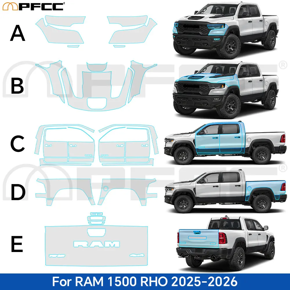 For RAM 1500 RHO 2025 2026 Precut Clear TPU PPF Full Car Bra Scratch resistant Paint Protection Film Self-Healing Car Accessorie