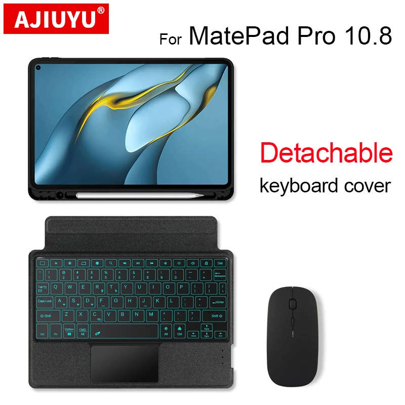 

Smart Magnetic Bluetooth Keyboard For HUAWEI MatePad Pro 10.8" 2021 2020 2019 Tablet Case TouchPad Backlight Separable Cover