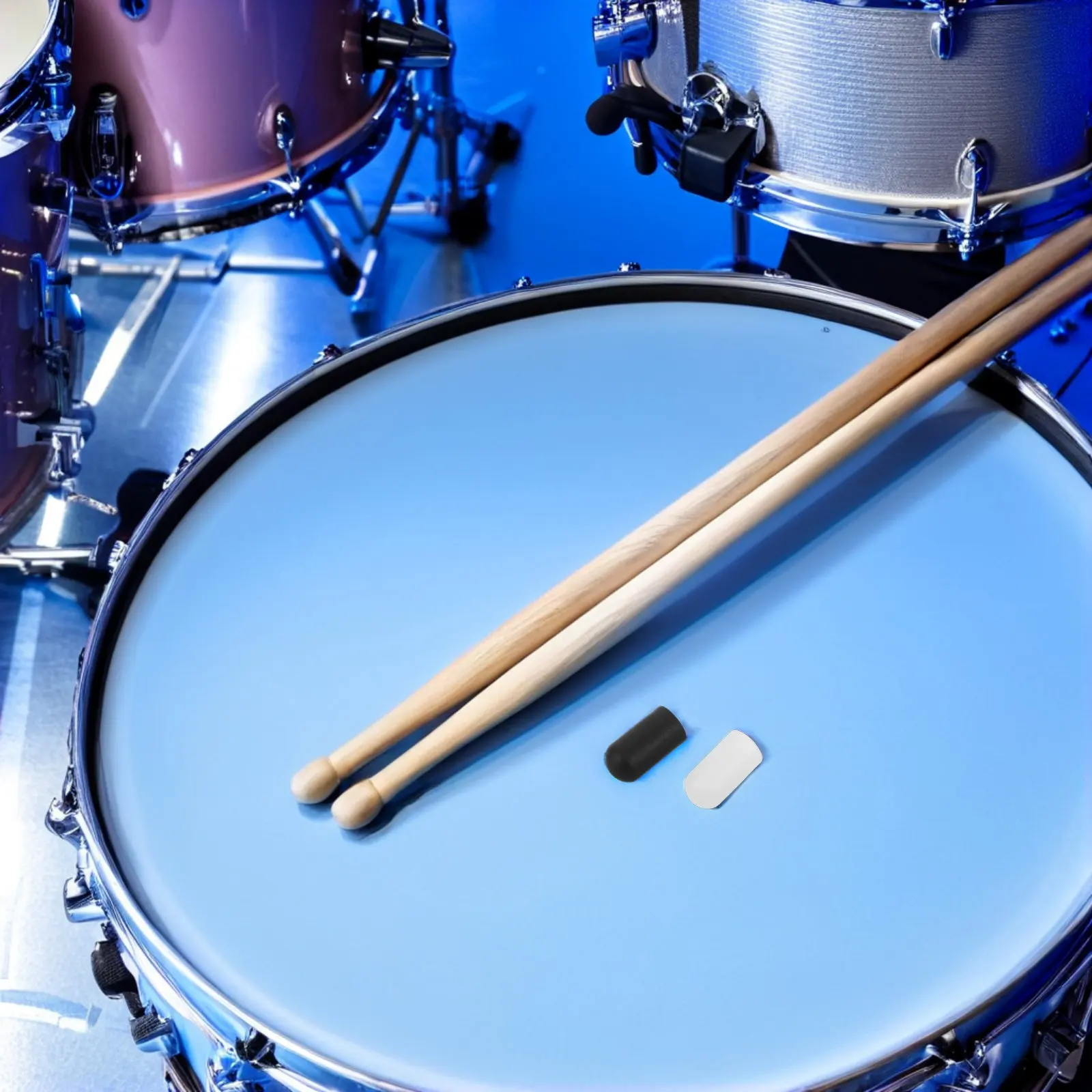 

20Pcs Silicone Drumstick Silent Practice Tips Protector Black White Shock Absorption Drumstick Dampeners for Noise Reduction
