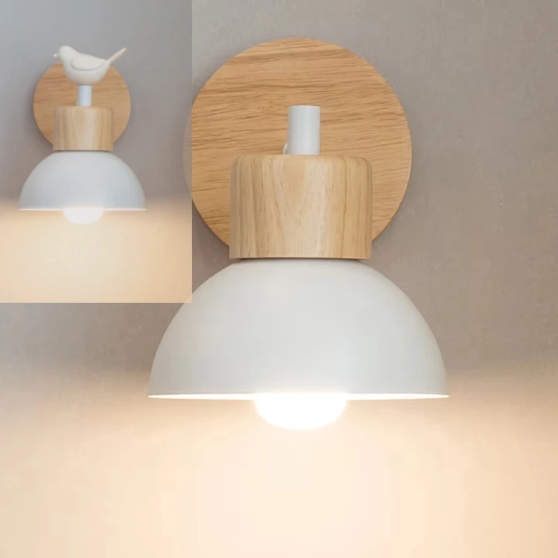 

Nordic Wood Wall Lamp Creative Lighting Fixture For Living Room Bedroom Study Kid Room Hallway Bedside Home Decor Lighting