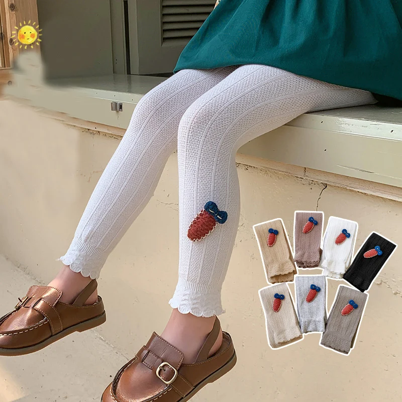 Spring Autumn Children's Leggings Toddler Baby Pants Girls Trousers Knitted Cute Carrots Casual Fashion Princess Kids Clothes