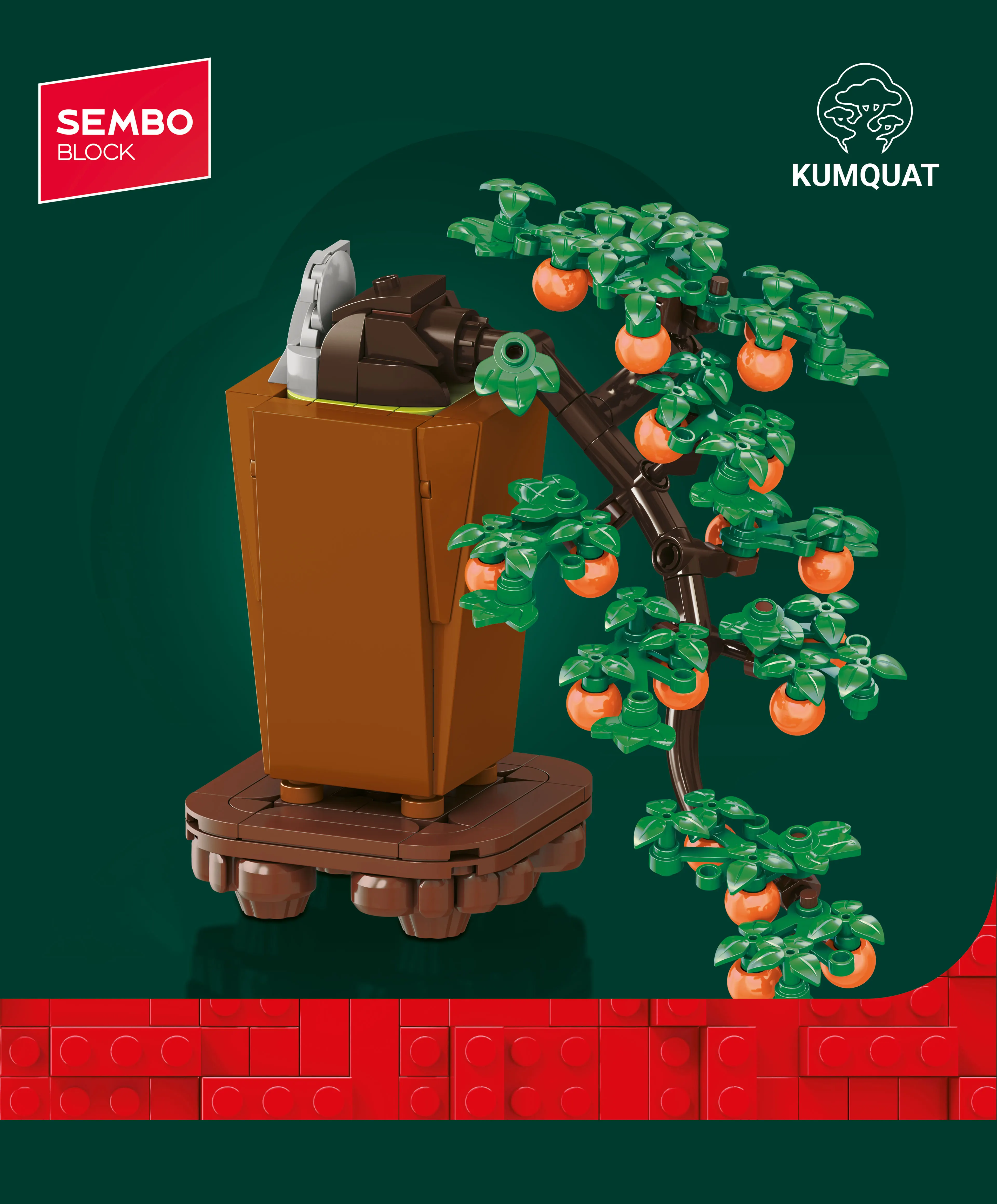 SEMBO Ewige Blumen-Bonsai-Bäume, Bausteine, MOC, Ahorn, Kumquat, Begonie, Kiefer, Topfpflanzen, Modellspielzeug, Heimdekoration, Weihnachtsgeschenk – Detail 3