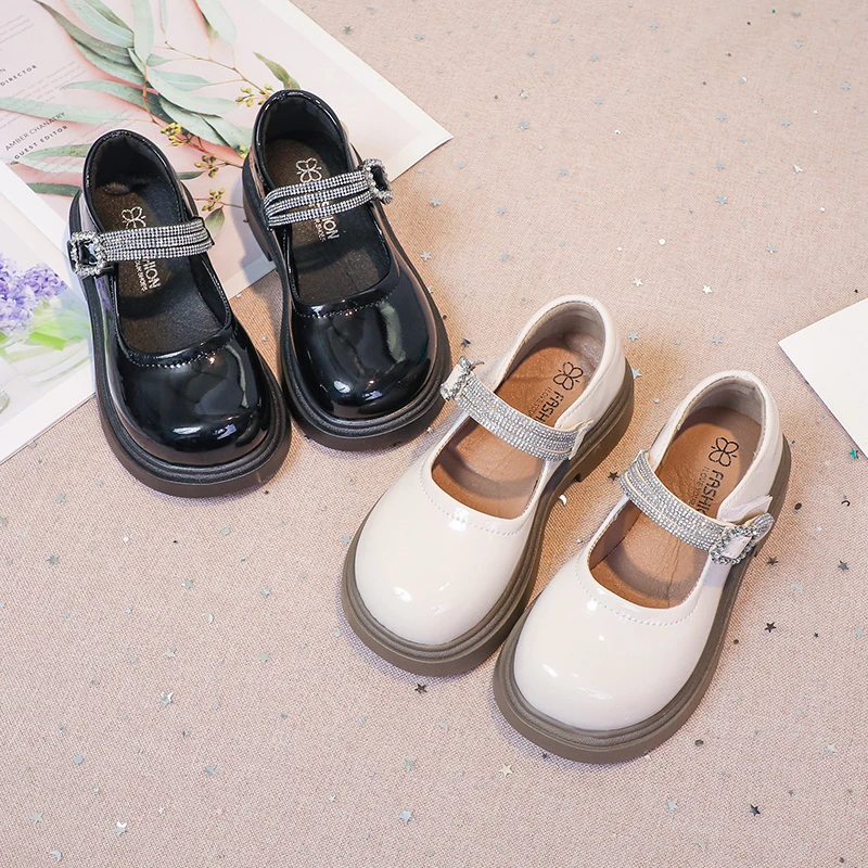 

Children Performance Shoes Girls Leather Shoes for Party Wedding Fashion Kids Rhinestone Princess Shoes Spring Autumn 2024 New