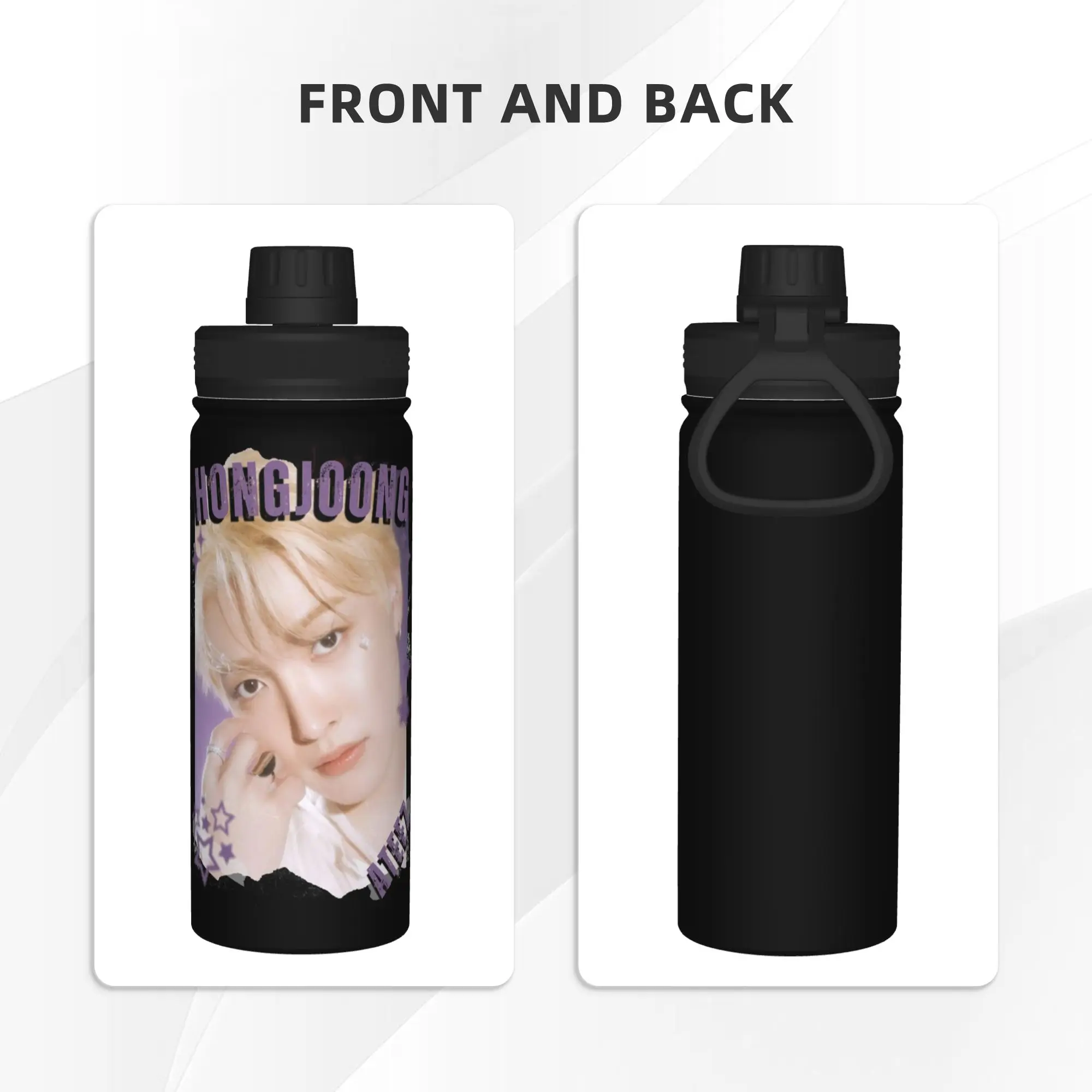 Kpop Boy Group A-Ateez Hongjoong 18OZ Sports Insulated Kettle  Thermal Cup Stainless Steel Travel Outdoor Mug Water Bottle