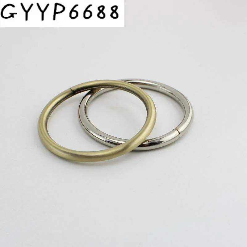 

30pcs 10pcs 50mm No welded circle rings inner 2 inch 5.0mm line gunmetal big circle ring connect metal shoes bags Belt Buckles