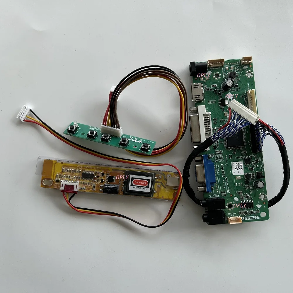 M.NT68676  VGA DVI HDMI-compatible Controller board for LP154WX5-TLA1/TLC2 LP154WX5 1280X800 LCD panel monitor DIY Screen 15.4”