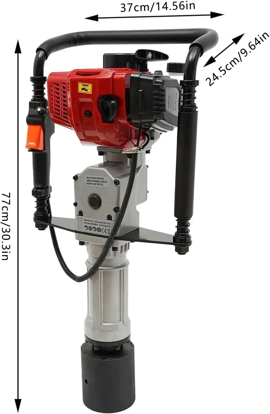 

NEWEST 2 stroke Engine Gasoline Tray 52CC Gasoline Tray T Tray 1900W Manual Start 3 Post Driving-head Machine Heavy Duty