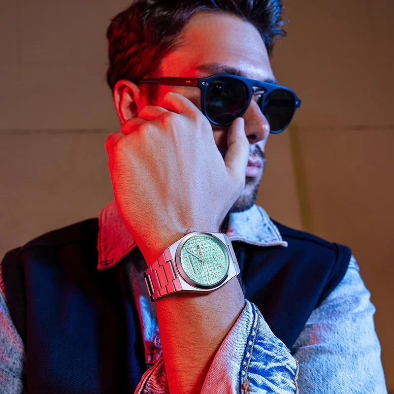 مارك فيرويل 5012 الأصلي لوحة المفاتيح الهاتفي الرجال ساعة الأعمال كوارتز ساعة اليد التقويم أسبوع عرض ساعات مقاومة للماء للرجل