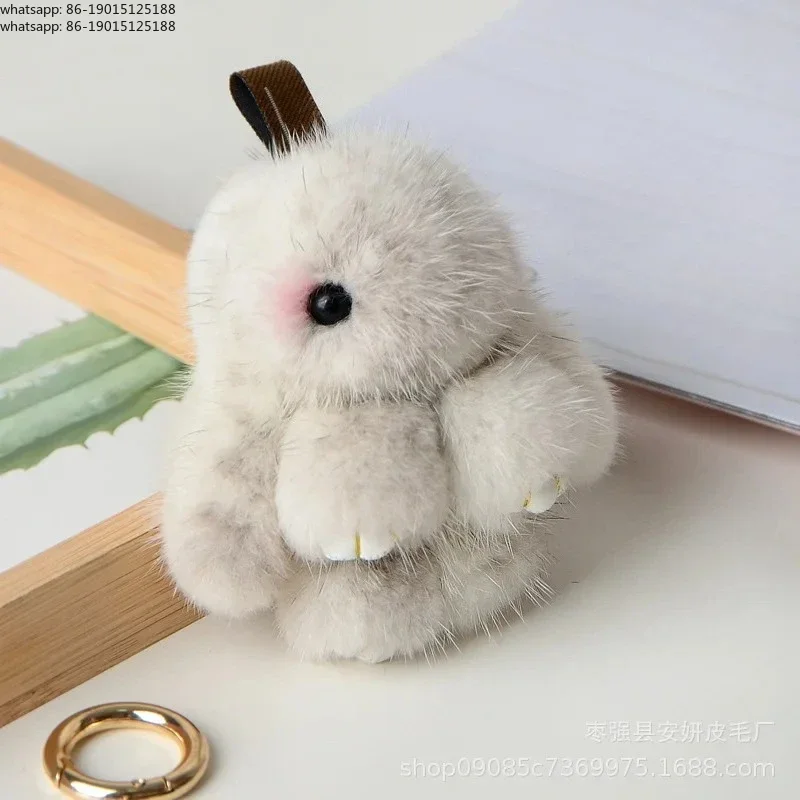 New handmade cute plush rabbit keychain bag for children, car key decoration, jewelry gift