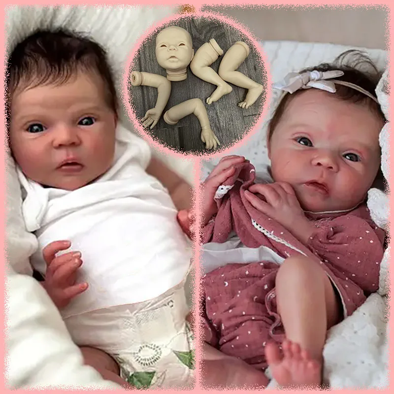 New Arrival 19Inch Amayven Reborn Doll Kit Unfinished Unpainted Blank DIY Doll Parts Cloth Body Random Eyes Collectible Art Doll