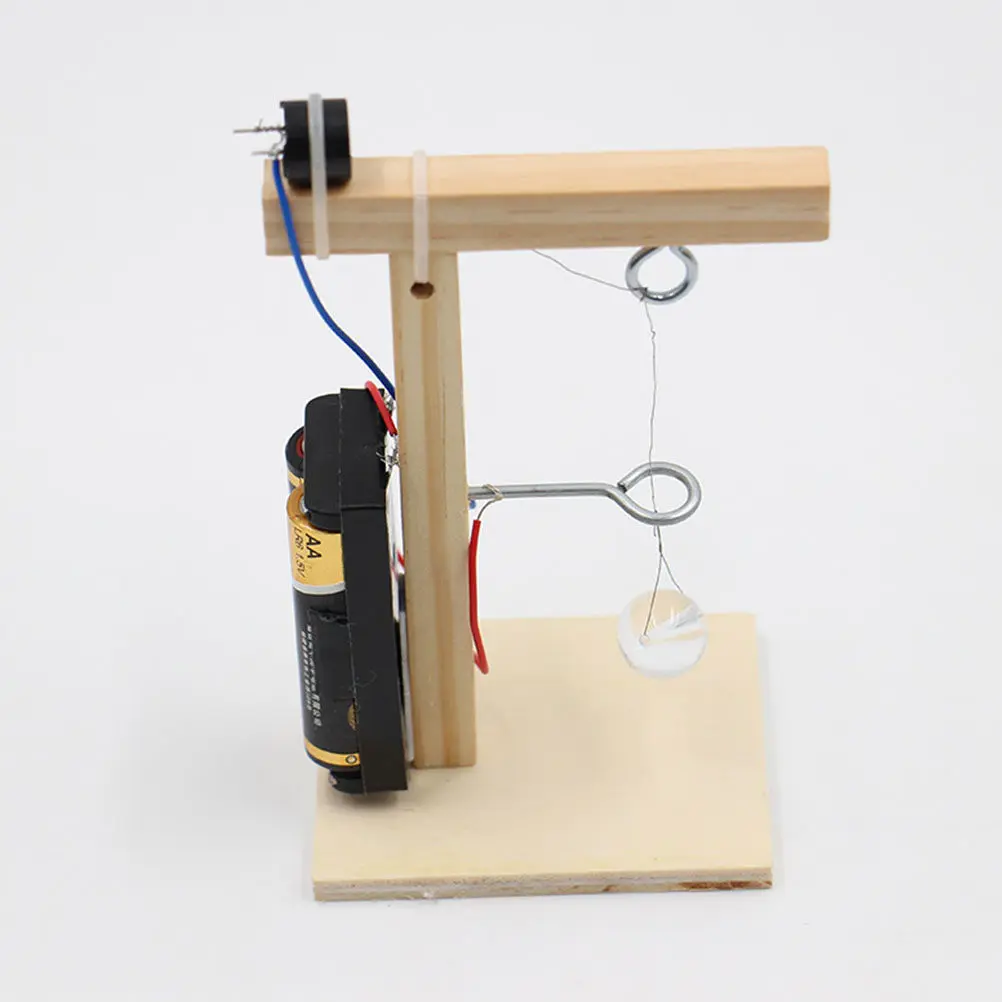2Pcs Homemade Earthquake Alarm Stem Kit Kids Circuit Building Educational Intelligent Experiment Tool Wood Color Battery Not