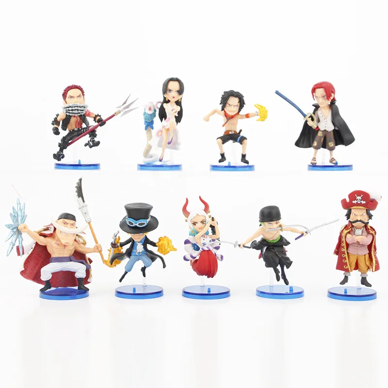 

9pcs/set One Piece Yamato Edward Newgate Charlotte Katakuri Boa Hancock Shanks Zoro Sanji Luffy Figures Pvc Model Toys 7cm