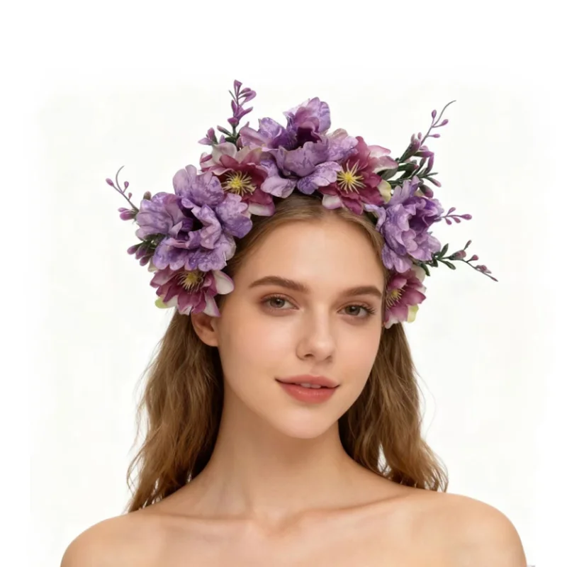 

New Super Fairy Flower Hair Hoop Wedding Party Bridal Hair Accessories Festival Holiday Flowers Headband Sweet Headwear