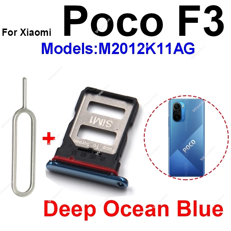 

For Xiaomi POCO X3 Pro X3 NFC X3 F3 GT SIM Card Memory Card Reader Holder Sim Card Tray Adapter Socket Replacement Repair Parts