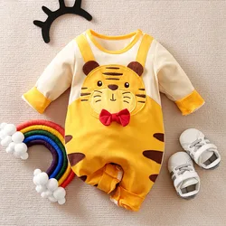 Baby Clothing Casual Clothes Fashion pretty sleeve Outfit Solid Boy yellow Cartoon 100% Cotton Long Sleeve  2/5000  tiger