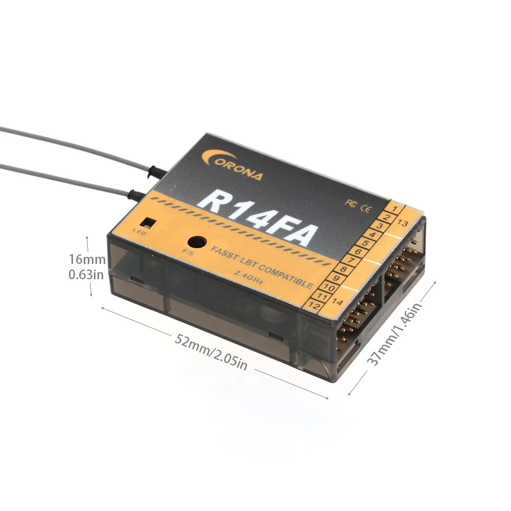 جهاز استقبال طراز Corona R14FA 14CH RC لجهاز استقبال متوافق مع 10C 12FG 14SG 16SZ 18SZ FUTABA 2.4Ghz جهاز استقبال سريع #5