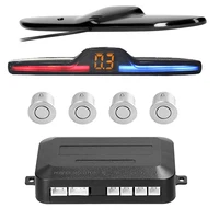 Kit de Radar de marcha atrás para coche, sistema de Sensor de estacionamiento para vehículo con 4 sensores, sistema de asistencia de respaldo con pantalla de distancia LED, advertencia de sonido