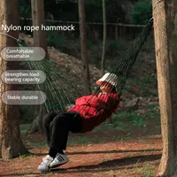 Mesh Camping Hammock Outdoor Nylon Hammock Portable and Easy To Use Bold Nylon Outdoor Hammock Leisure Travel Furniture 260*80cm