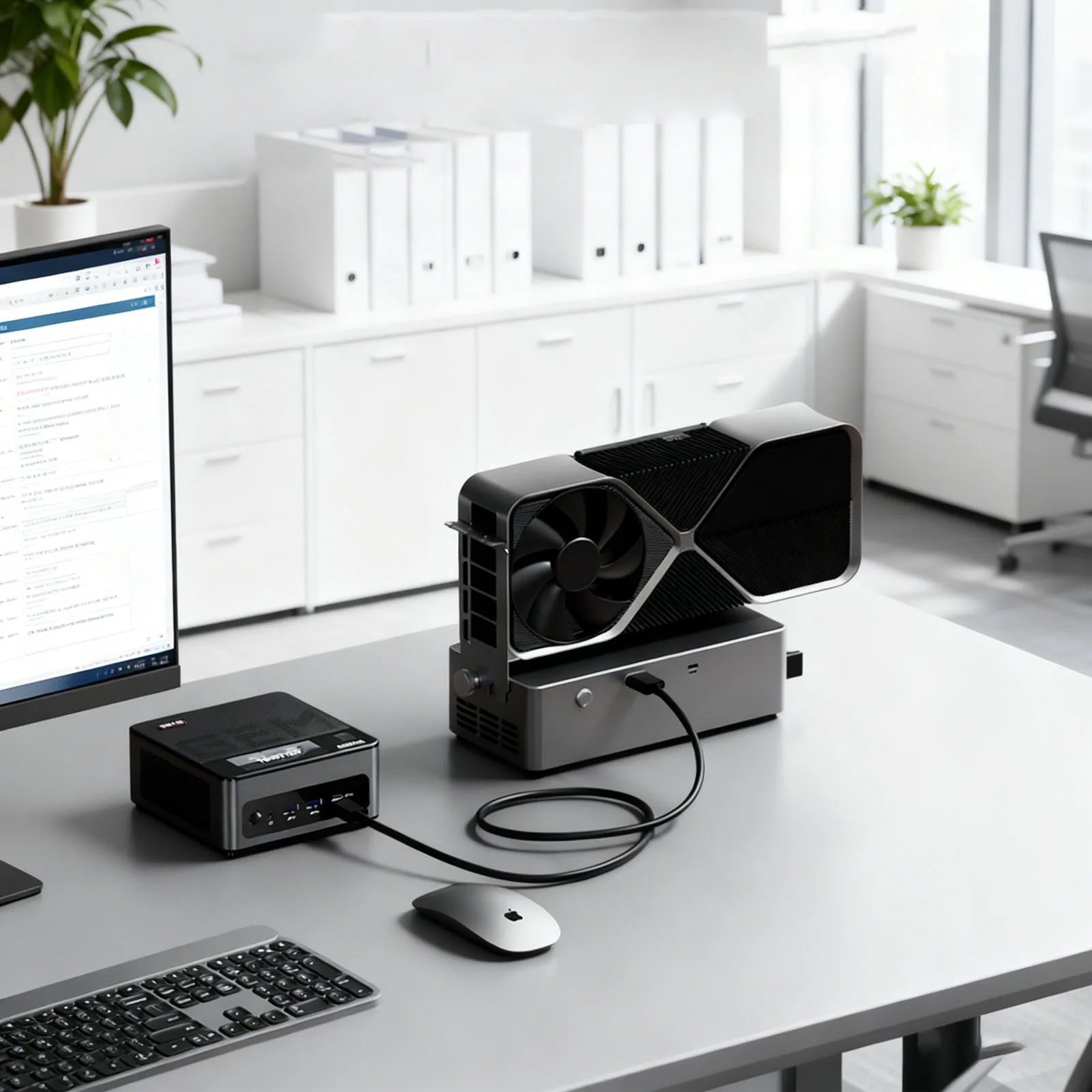 800W PSU PCIe 4.0 X4 External GPU Dock EGPU Docking Station Maximum Support 600W Graphics Card OCuLink USB 4.0 Interface