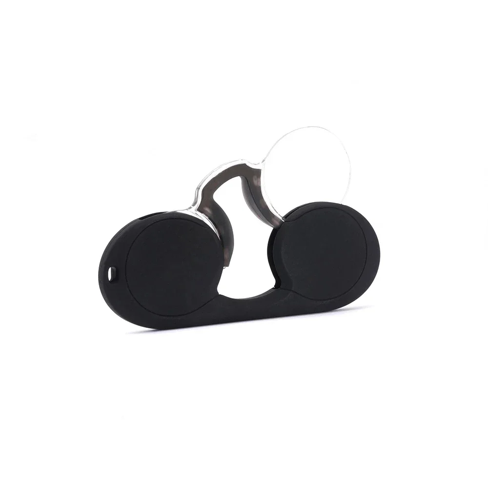 NONOR Nose Clip Pocket Reading Glasses Portable TR Square Round Silicone Frameless for Men Women Reader Glasses