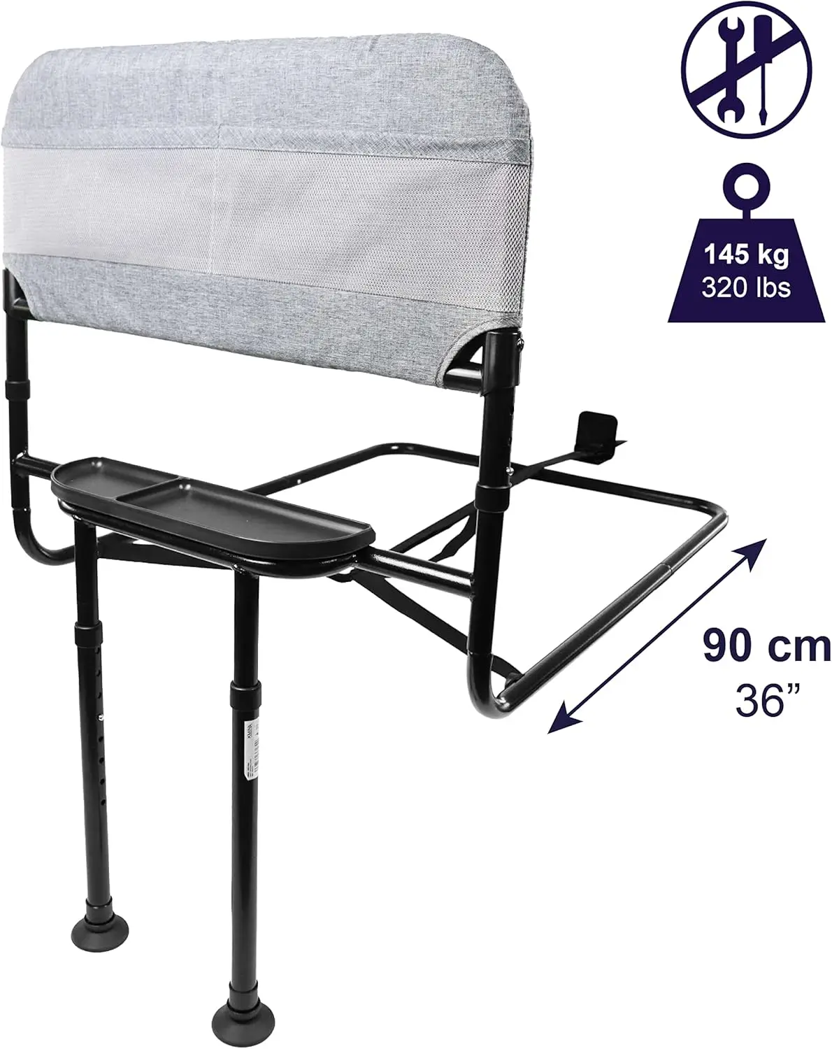 Heavy Duty Trilho de Cama para Idosos, Ajustável Assist Rails, Adulto Grab Bar, Handicap Trilhos, Até 320 Lbs