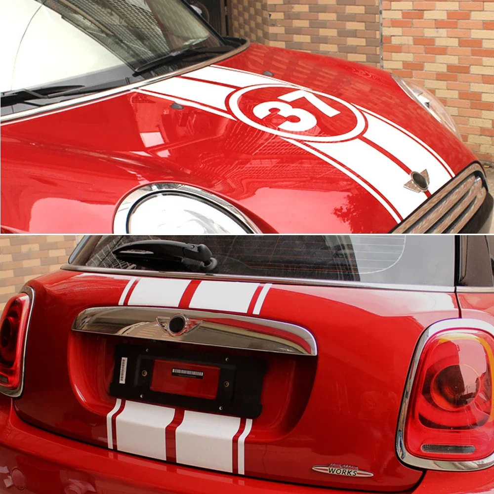 

Car Hood Rear Door Stickers For Mini Cooper F55 2015 2016 F56 2014-2016 Graphics 37 Anniversary Decor Decals Auto Accessories