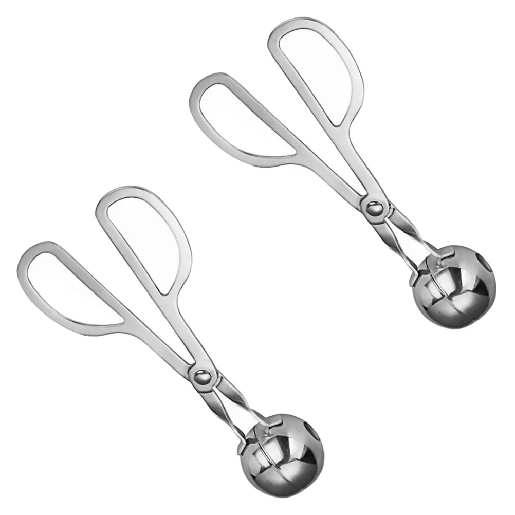 

2 Pcs Meatball Holder Maker Spoon Pounder Masher Tubes Tool Meatballs Stainless Steel Making Tools Baby