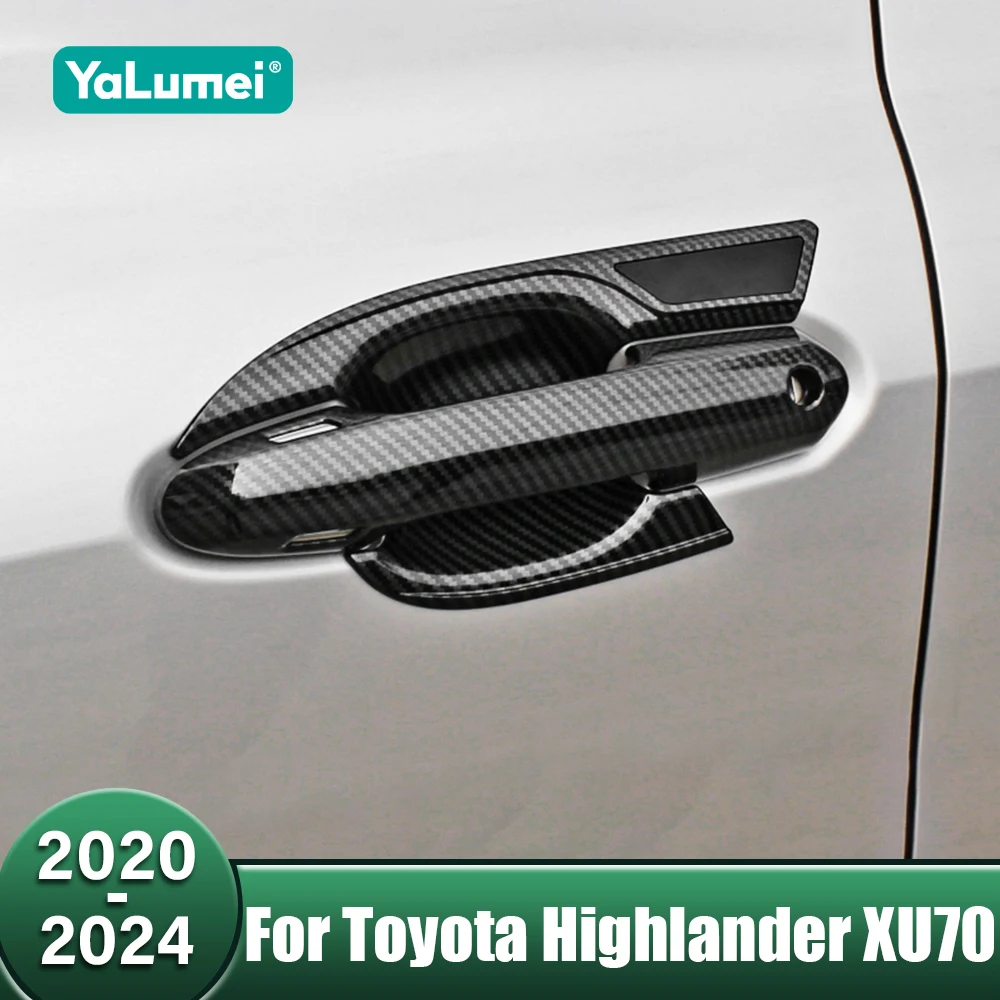 

ABS Car Outer Door Handle Bowl Catch Cover Protection Trim Sticker For Toyota Highlander XU70 2020 2021 2022 2023 2024 Hybrid