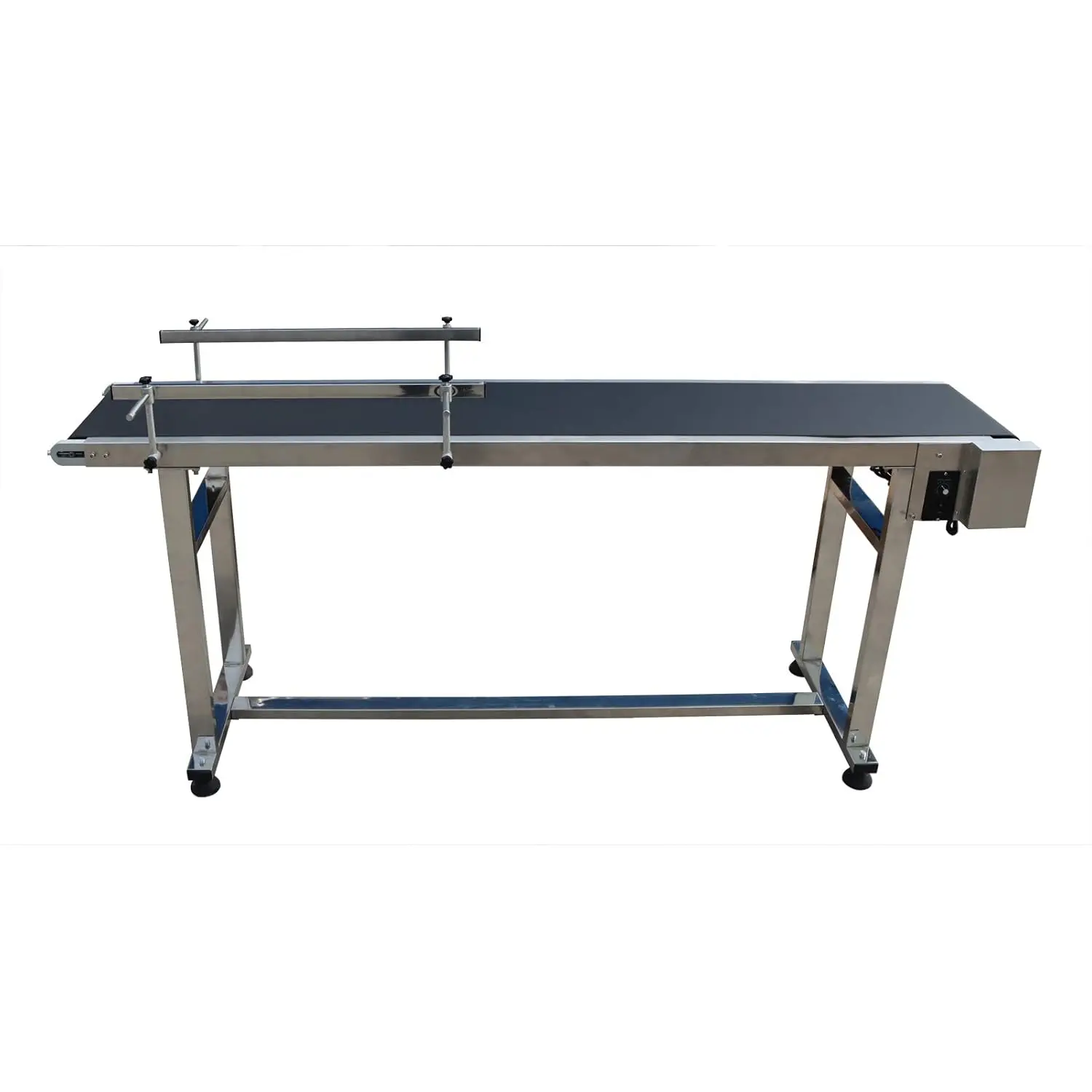 ناقل الحزام المسطح ناقل نقل الحزام البلاستيكي درابزين مزدوج إطارات من الفولاذ المقاوم للصدأ معدات النقل الصناعية