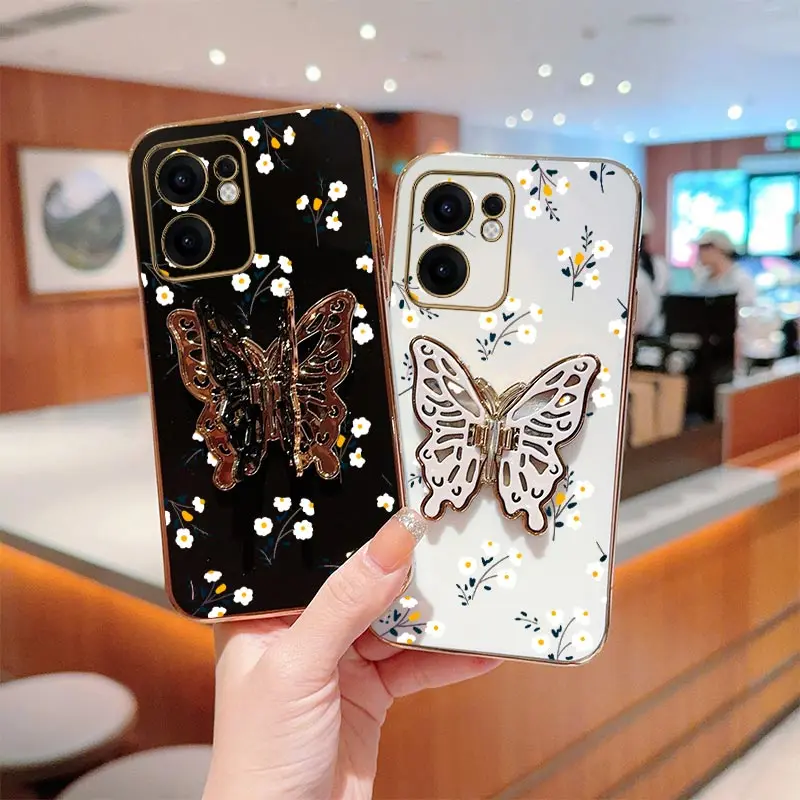 

R eno 13F Petite Flower Bracelet Plating Phone Case For OPPO Reno 11F 10Pro 12F 13Pro 8Pro 11 5Lite 12 13 7 10 9 13F 12Pro Cover