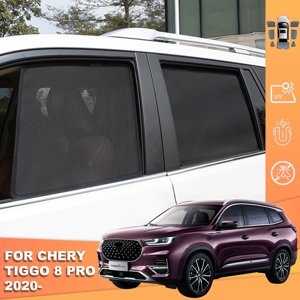 

For Chery Tiggo 8 Pro 2020-2024 Magnetic Car Sunshade Shield Front Windshield Curtain Rear Side Baby Window Sun Shade Visor