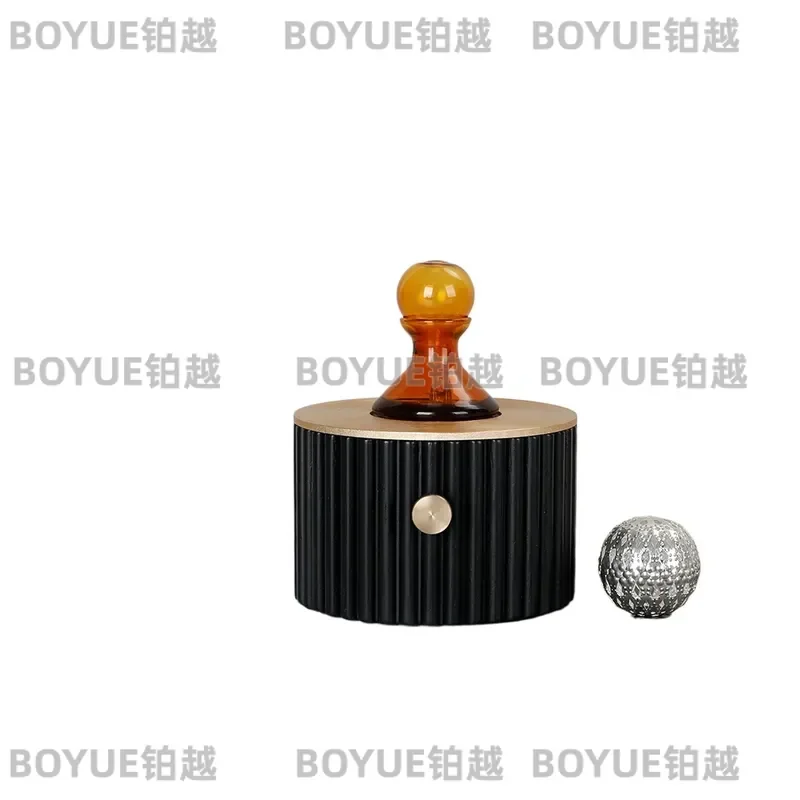 Solid Wood Essential Oil Diffuser Handmade Glass Aromatherapy Lamp Warm Light Home Office Decor Unique Gift for Her Him