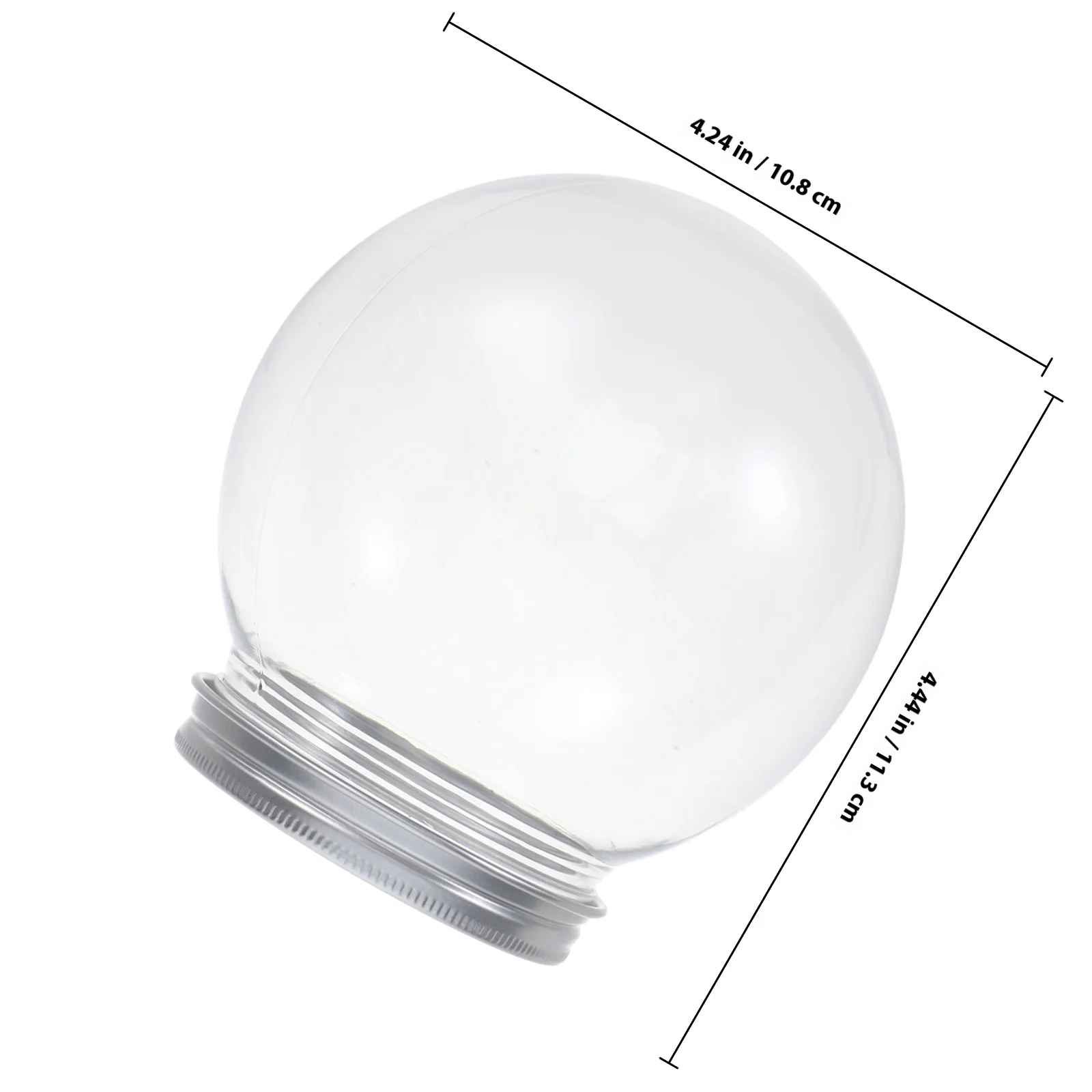 4 قطع من الكرات البلاستيكية الشفافة للحرف اليدوية وصناعة المياه وعيد الميلاد الثلجي بنفسك